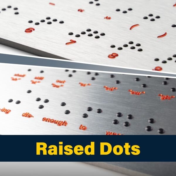 Braille Alphabet & Words Board with Sturdy Raised Dots, Braille Learning Tool for Braille Beginners - Image 2