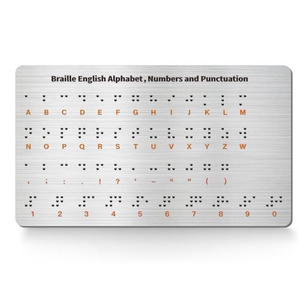 Braille Alphabet & Words Board with Sturdy Raised Dots, Braille Learning Tool for Braille Beginners (Patent Pending)