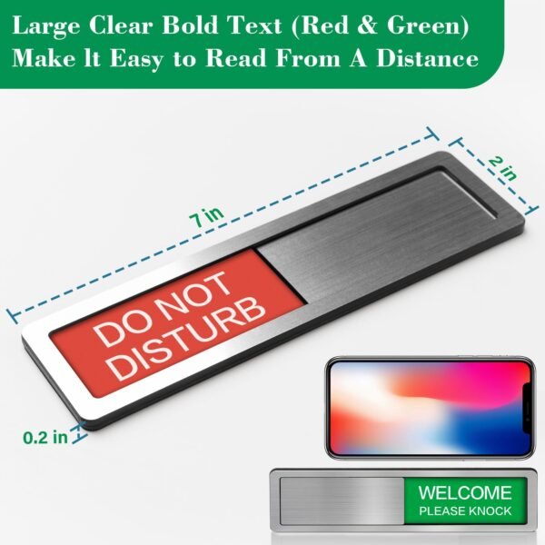 Do Not Disturb Sign,Office Door Signs for Home Office Restroom Conference Hospital Privacy Slider Door Indicator Sign Tells Whether Room Vacant or Occupied - Image 2