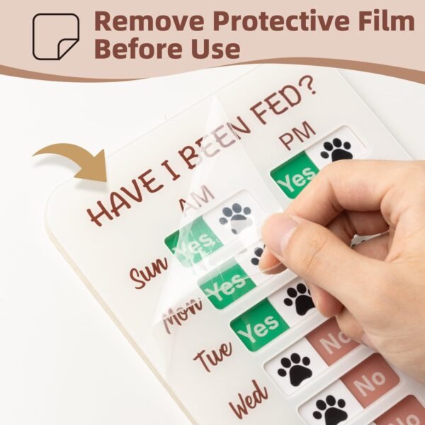 Dog Feeding Reminder, Dog Fed Sign Tracker -Daily Am/Pm Chart Slider Sign for Pet Feeding and Pill Reminder, Easy to Use On Fridge Or Wall with Adhesive and Magnet,Pet Supplies - Image 3