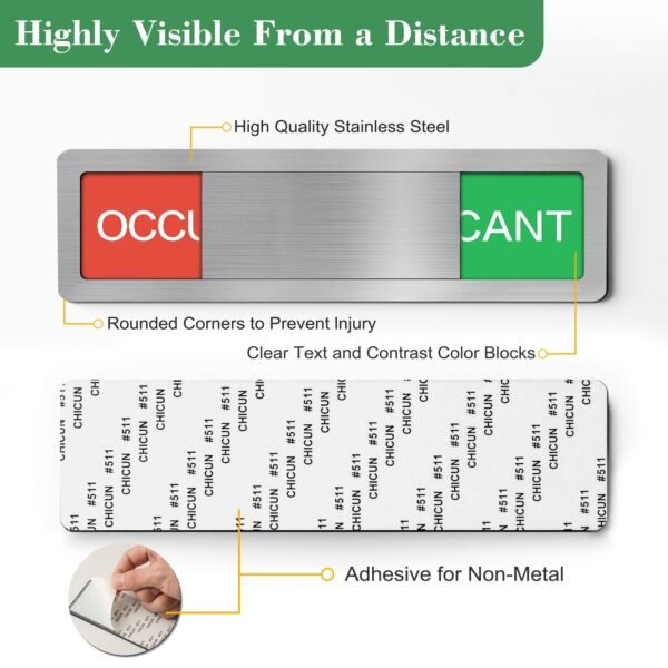 Do Not Disturb Sign,Office Door Signs for Home Office Restroom Conference Hospital Privacy Slider Door Indicator Sign Tells Whether Room Vacant or Occupied - Image 3