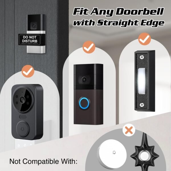 Metal Doorbell Cover No Soliciting Sign for House - Do Not Disturb Door bell Cover Stainless Steel, Easy Installation, Magnetic, Fits Most Doorbells - Image 5