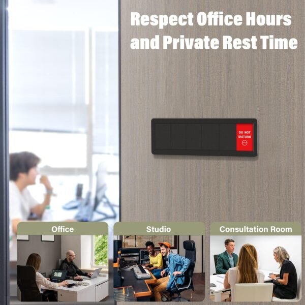 Office Door Sign-6 Options Door Signs for Office In A Meeting Sign/Out Of Office/Do Not Disturb/Working From Home/Please Knock/Back Soon Privacy Office Slider Sign for Meeting & Conference Room - Image 5