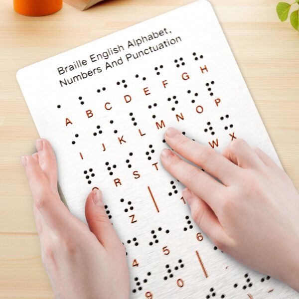 Braille Alphabet Board, a Learning Tool for Braille Beginners, Braille Teaching aids, Braille Learning Tools with Letters, Numbers, and Symbols. - Image 6