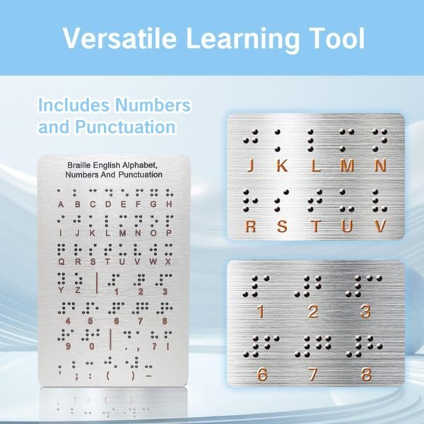 Braille for Beginners Alphabet Board with Raised Dots Learning Cards for Kids Blind Children Display Board, Braille Letter Stickers Books Keyboard Teaching Aid Education Gift (7.25 * 4.7 Inches) - Image 6