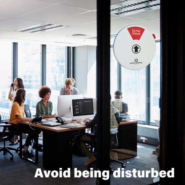 1PK Office Door Sign, Do Not Disturb, In a Meeting, Working Remotely, Out of Office, Back Soon, Please Knock, 6 Options Privacy Wheel Sign, Business Status Indicator For Work, 6 inch Sliver - Image 9