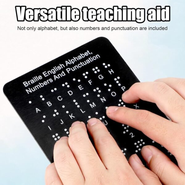 Braille Alphabet Board with Raised Dots, Numbers & Punctuation Learning Braille for Beginners Education Gifts Braille Teaching Aids Tools for Kids Adults Blind Visually Impaired (7.5 x 5 Inch) - Image 4