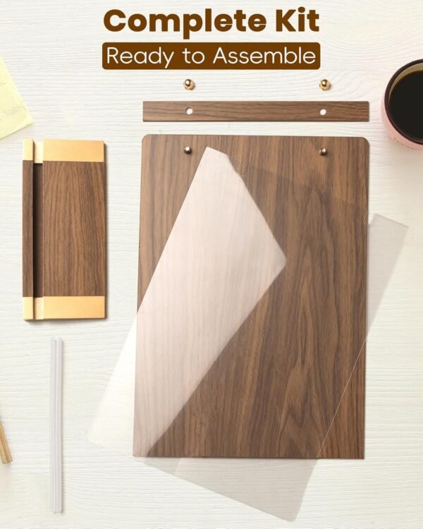 3Pack Acrylic Sign Holders 8.5 x 11 with Walnut Wood Base, Tabletop Clear Commercial Display Stand for Menu, Poster, Flyer, Table Paper Frame for Restaurant/Office/Coffee Shop Store Bar/Wedding/Hotel - Image 2